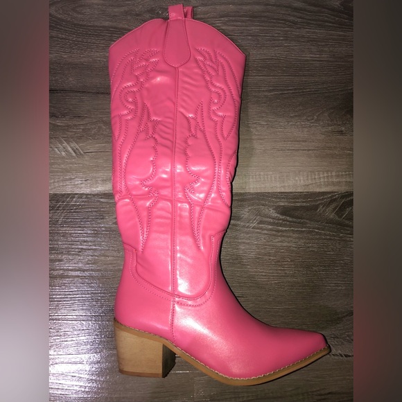 Mata Shoes Dallas Cowgirl Cowboy Pink Boots New - Picture 2 of 6